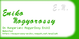 eniko mogyorossy business card