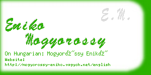 eniko mogyorossy business card